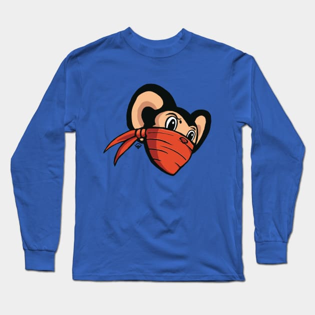 Ninja Mouse head Long Sleeve T-Shirt by Wilson Ramos Jr